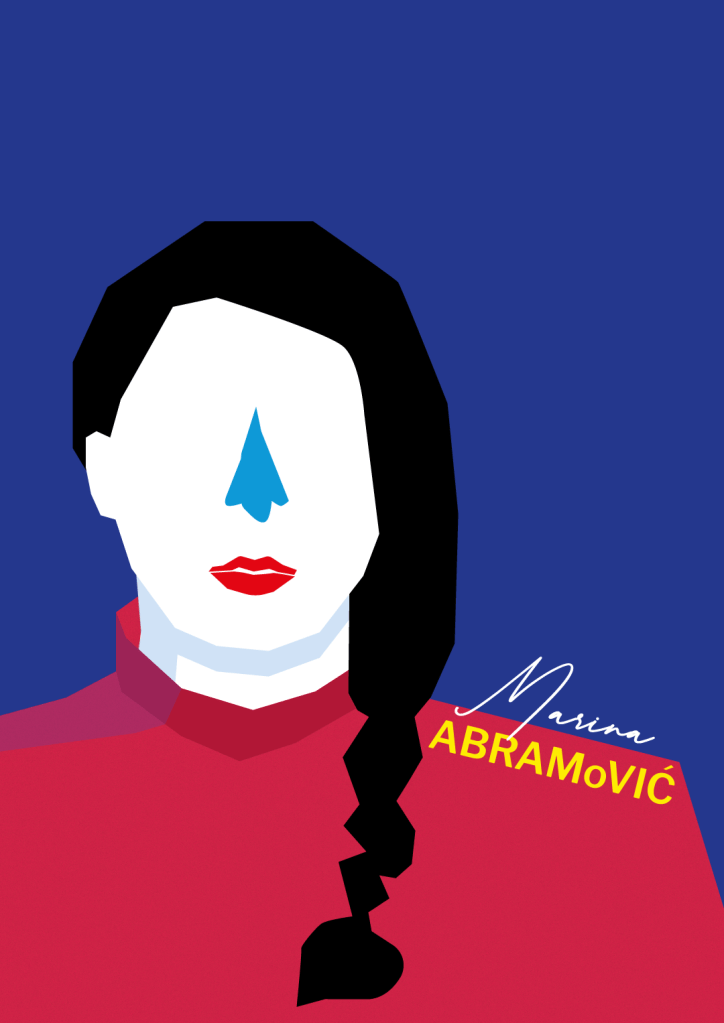 Digital portrait illustrations of the woman who inspired me and my art. Vibrant colors and geometric shapes. Designed by annaeffe illustrator.