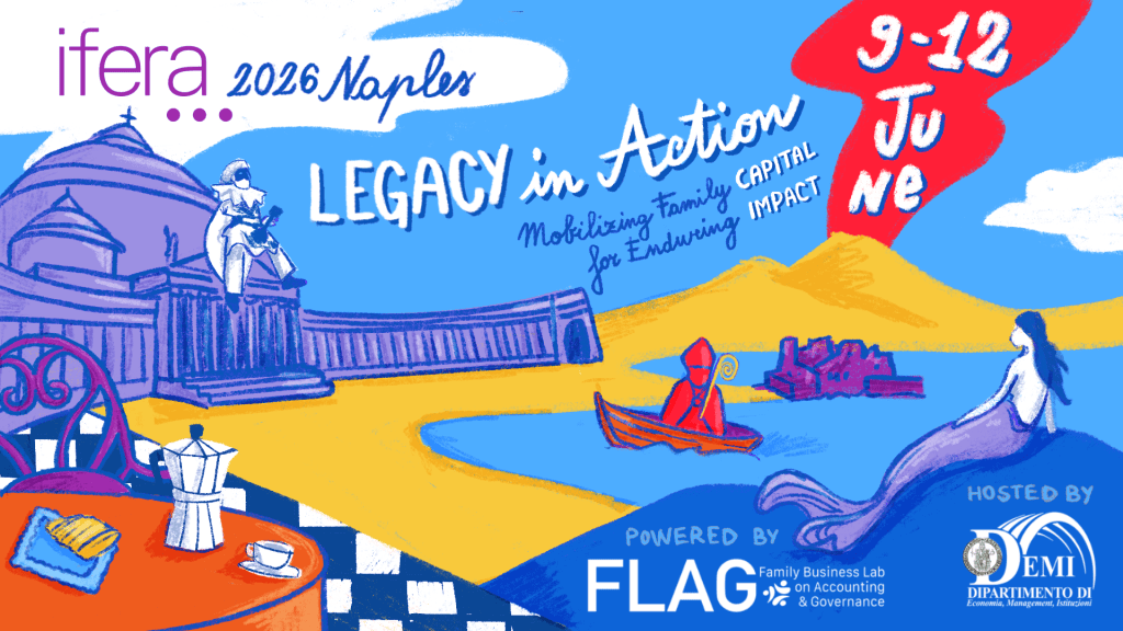 Illustration for the IFERA 2026 Event Banner in Naples _ annaeffe